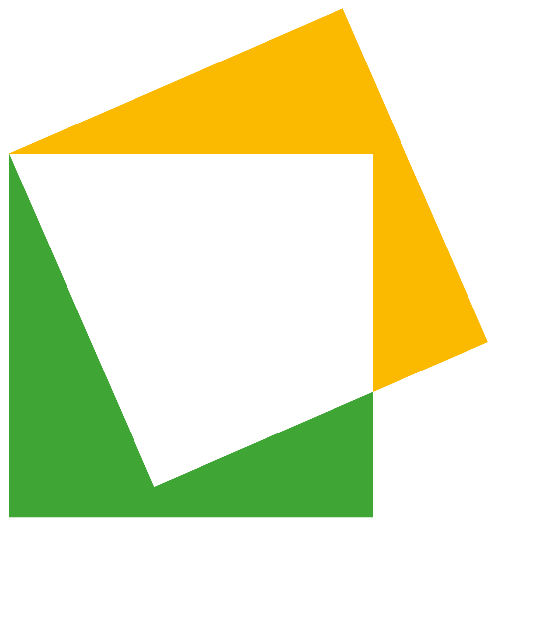 Logo des Inititativkreises aus zwei ineinander verdrehten farbigen Quadraten.